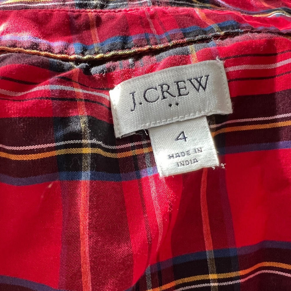 J CREW Red Tartan Plaid Dress - Picture 8 of 8